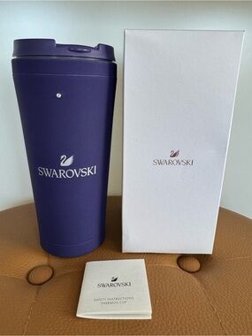 Swarovski Limited Edition Purple Travel Thermos Mug with Crystal Accent-12oz
